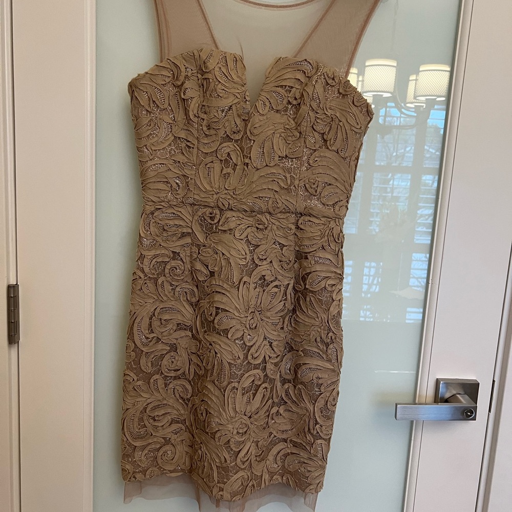BCBG MaxAzria Abigail Champagne Cocktail Dress
